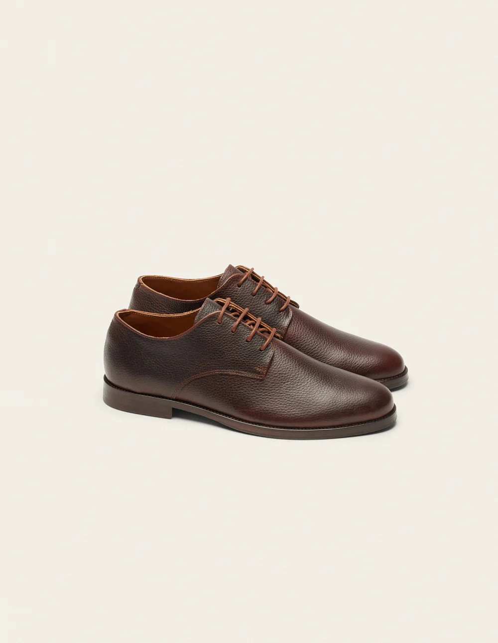 Derbies Antonin - Cuir pull-up grainé marron - Image 3