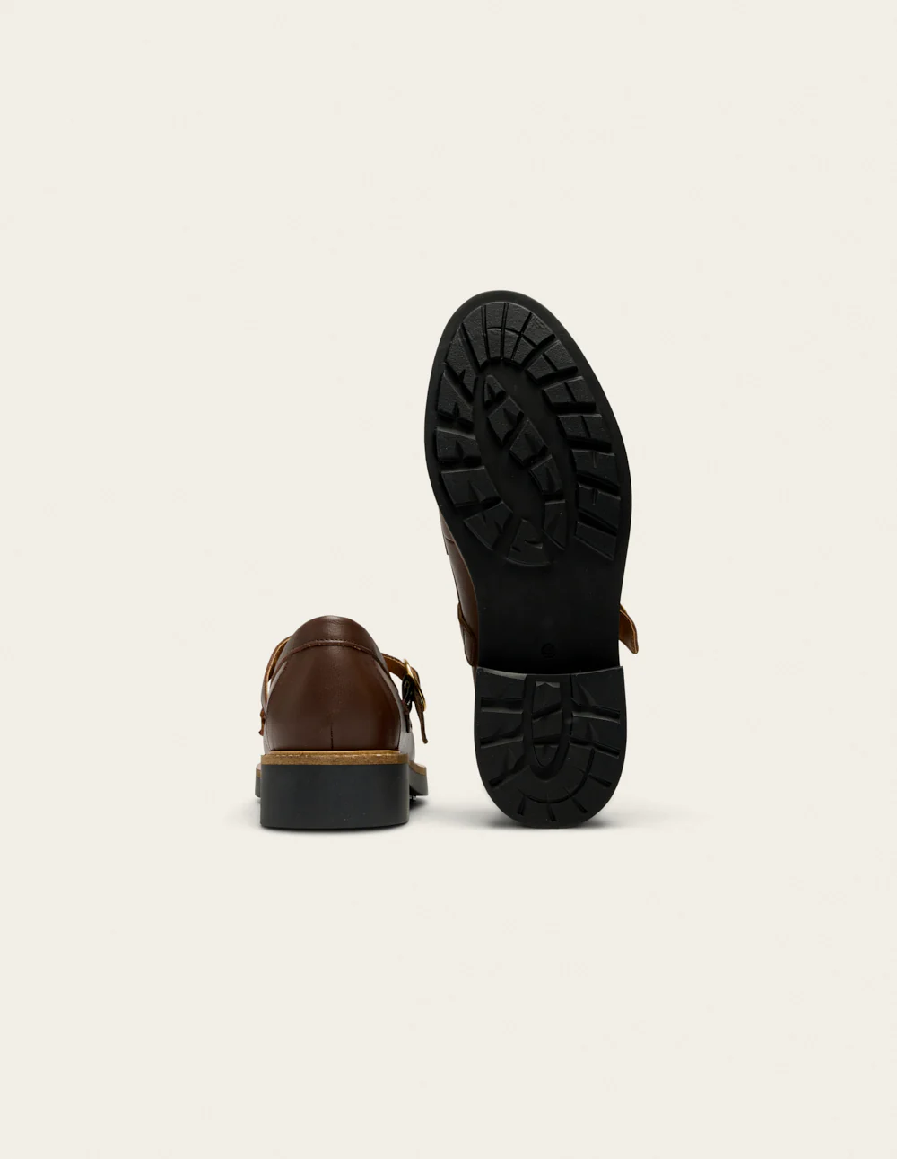 Derbies Carmen - Cuir marron et léopard - Image 5