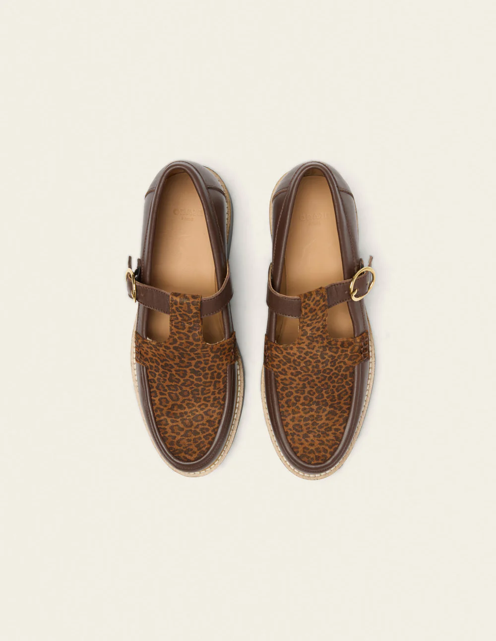 Derbies Carmen - Cuir marron et léopard - Image 7