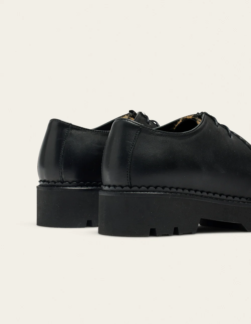Derbies Deborah - Cuir noir et pony leopard - Image 7