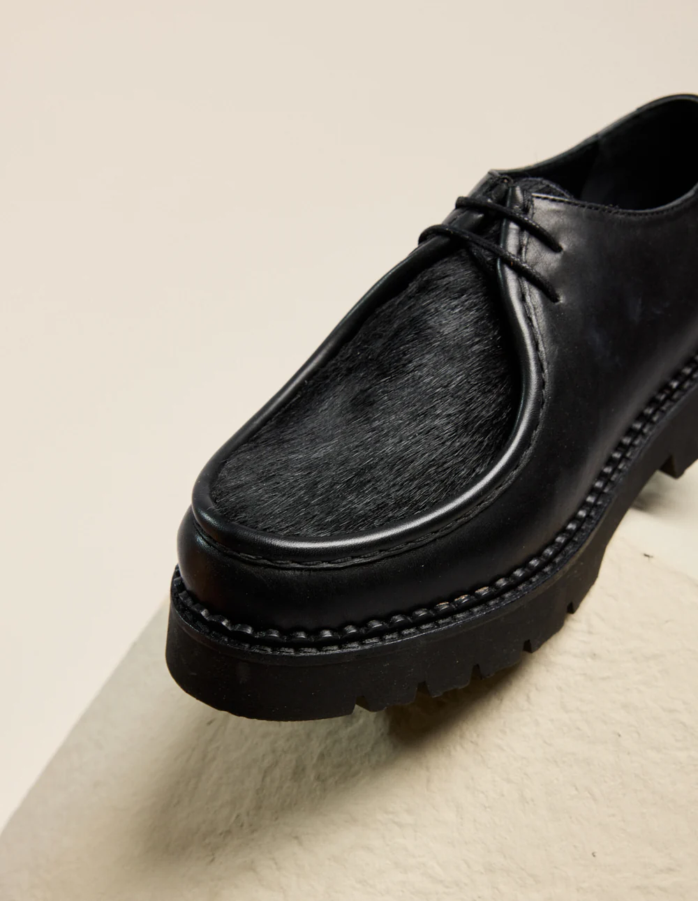 Derbies Deborah - Cuir noir et pony noir - Image 3