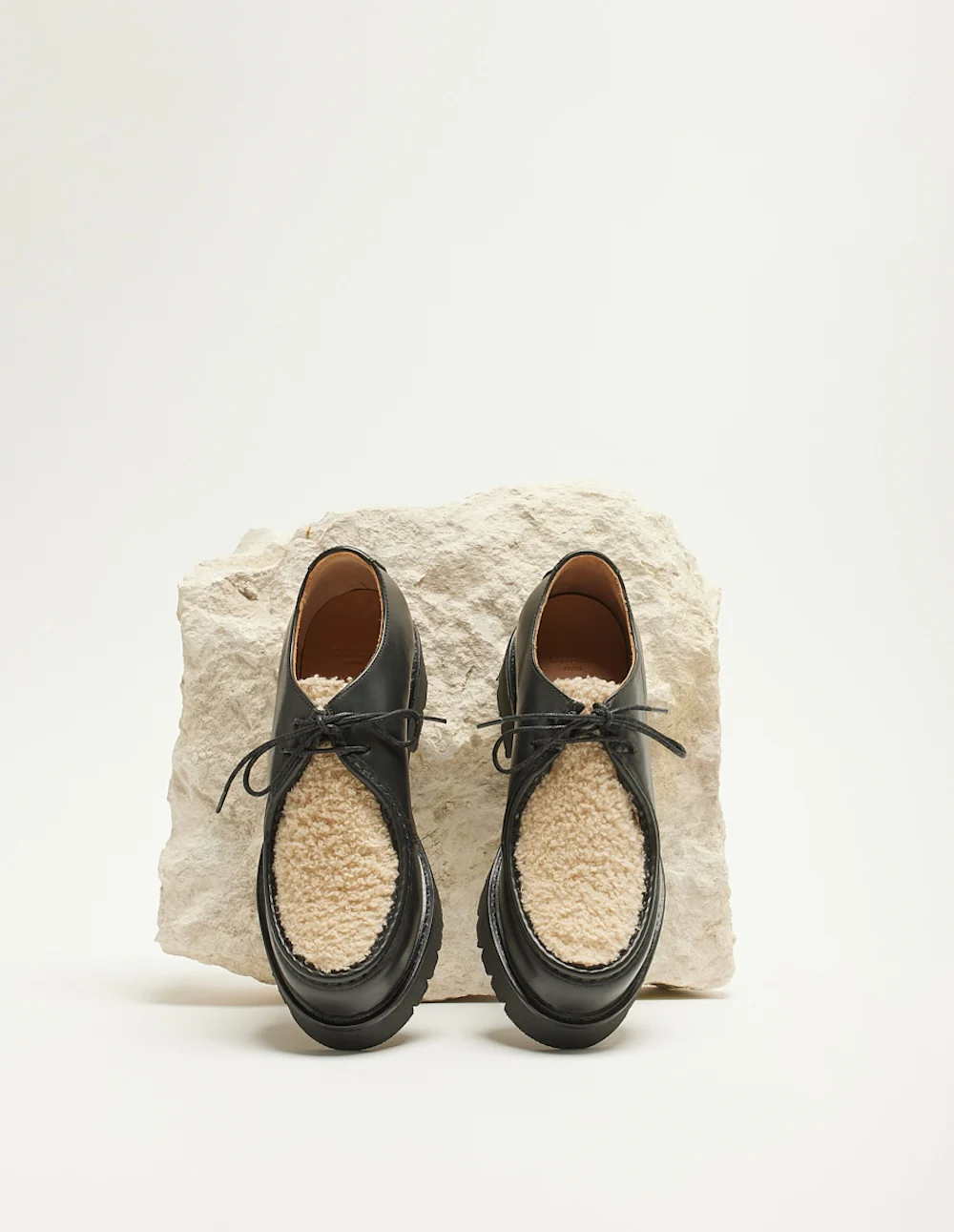 Derbies Deborah - Cuir noir fourré - Image 5