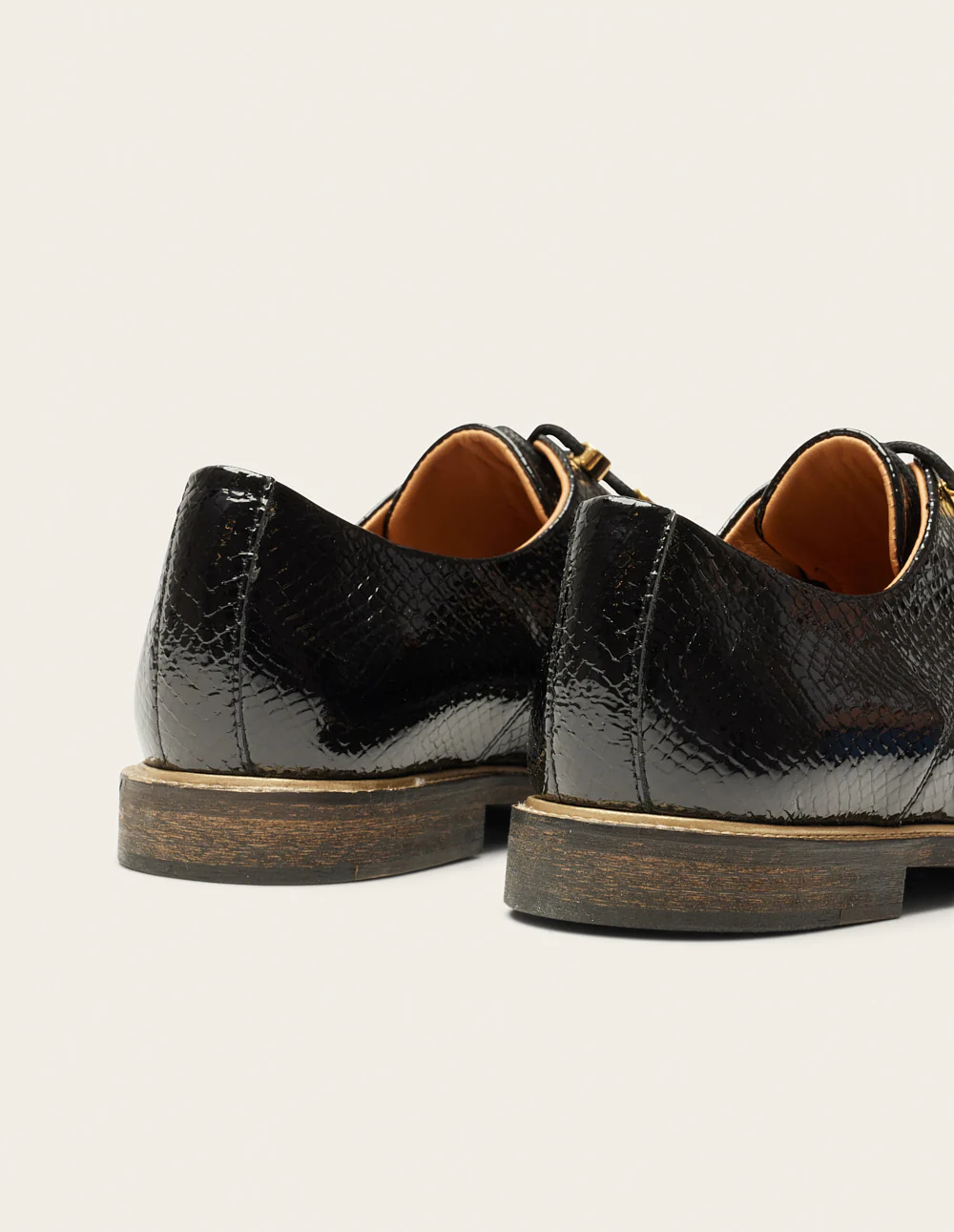 Derbies Denise - Cuir python verni noir - Image 4