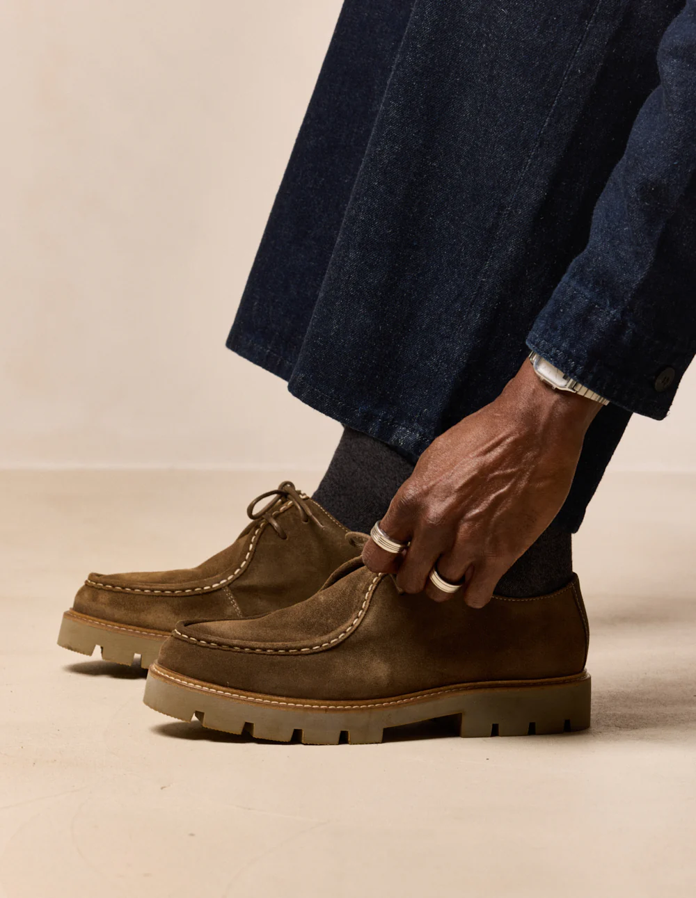 Derbies Gontran - Suède huilé taupe - Image 2