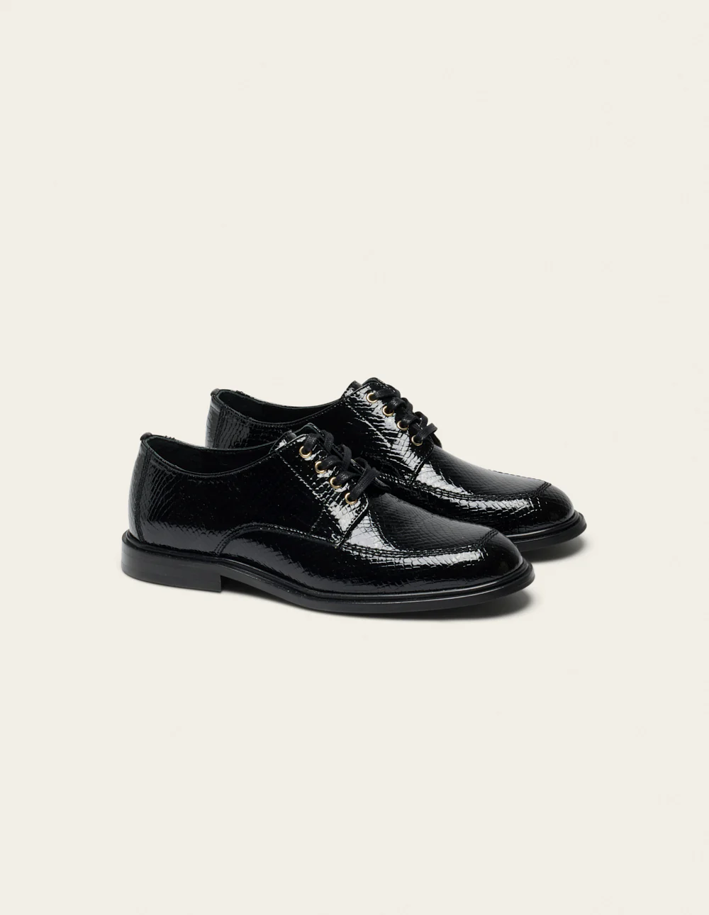 Derbies Luvi - Cuir python verni noir - Image 3