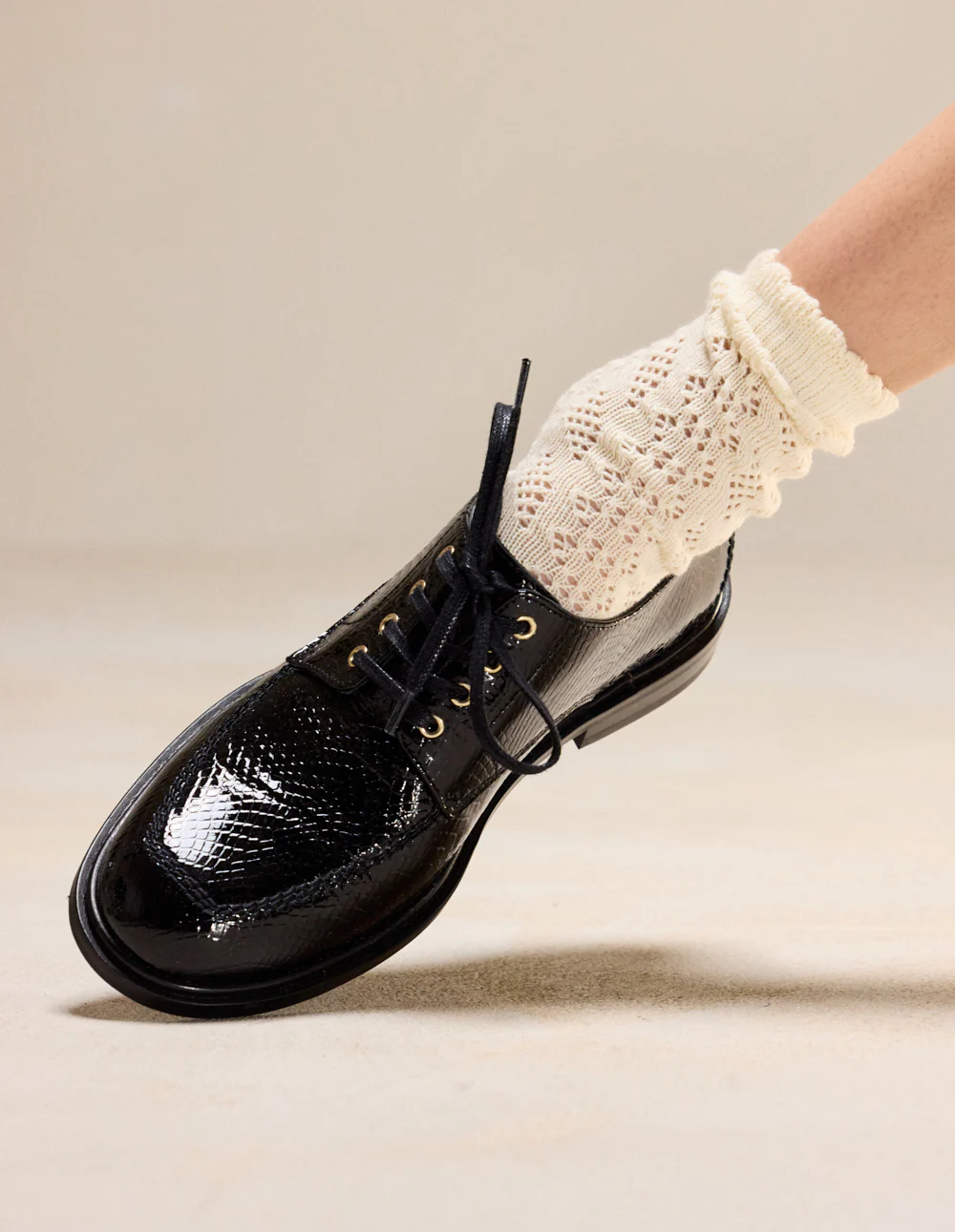 Derbies Luvi - Cuir python verni noir - Image 6
