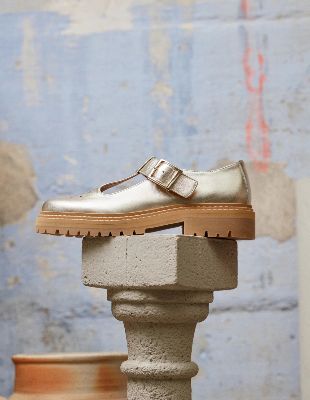 Derbies Romane Ajourée - Cuir doré