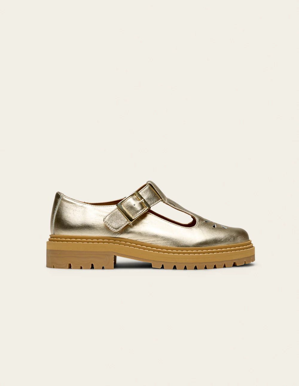 Derbies Romane Ajourée - Cuir doré - Image 2