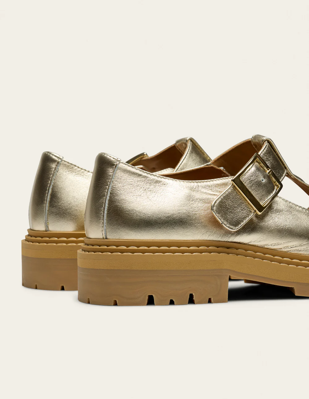 Derbies Romane Ajourée - Cuir doré - Image 5