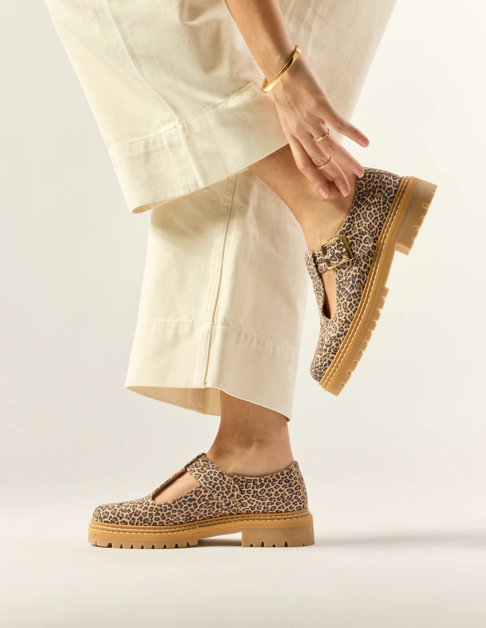 Derbies Romane Ajourée - Cuir léopard - Image 3