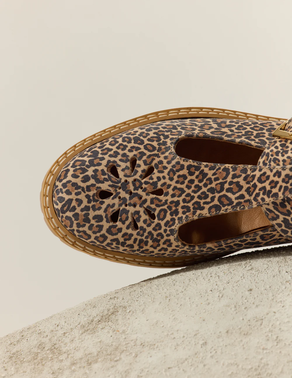 Derbies Romane Ajourée - Cuir léopard - Image 5