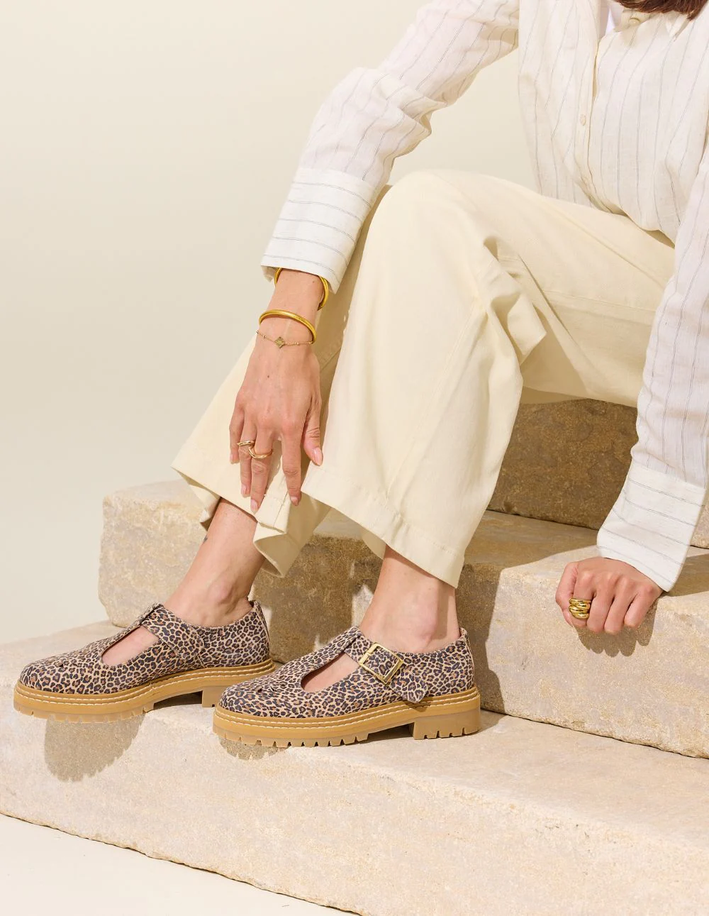 Derbies Romane Ajourée - Cuir léopard - Image 7