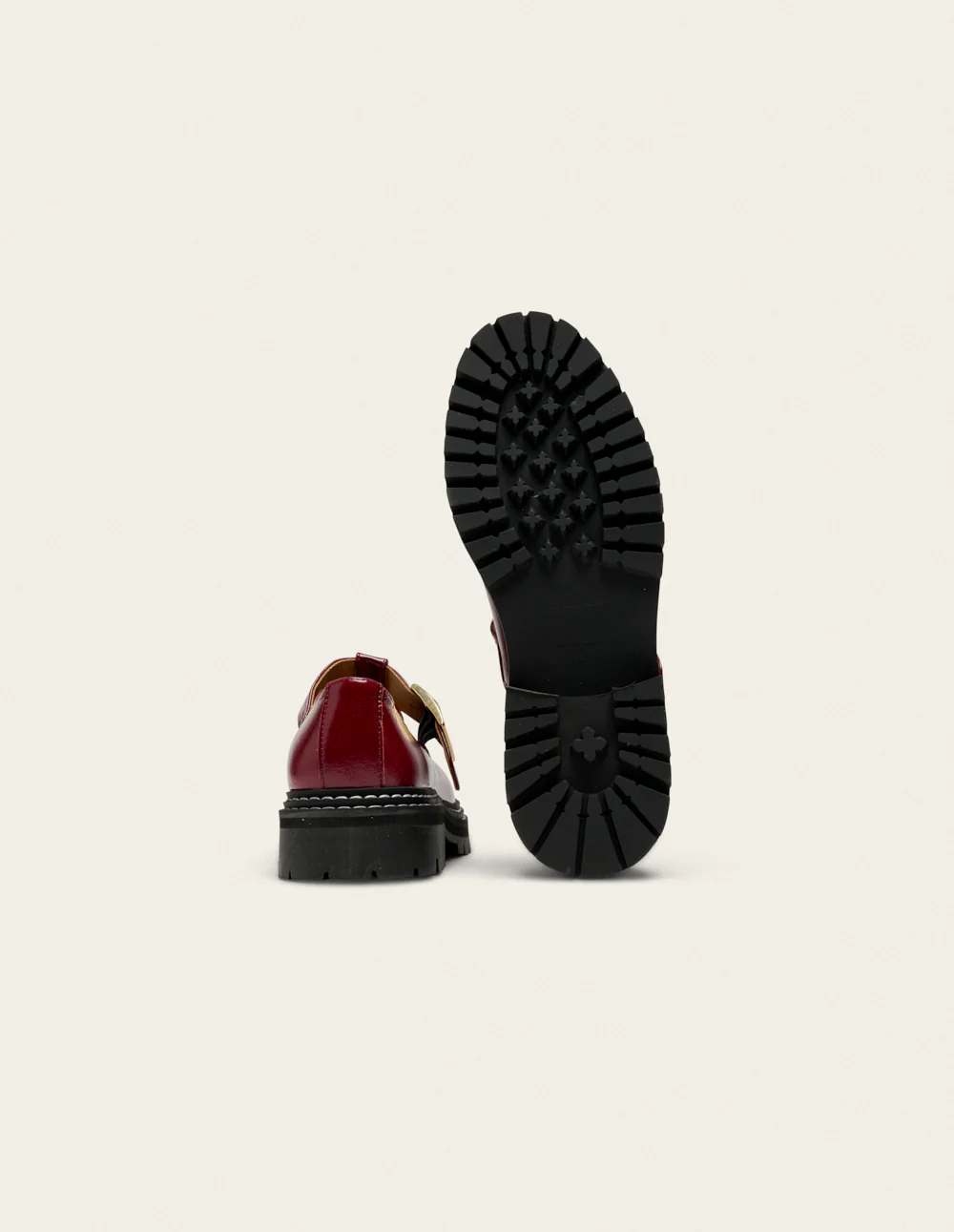 Derbies Romane - Cuir plissé verni bordeaux - Image 5