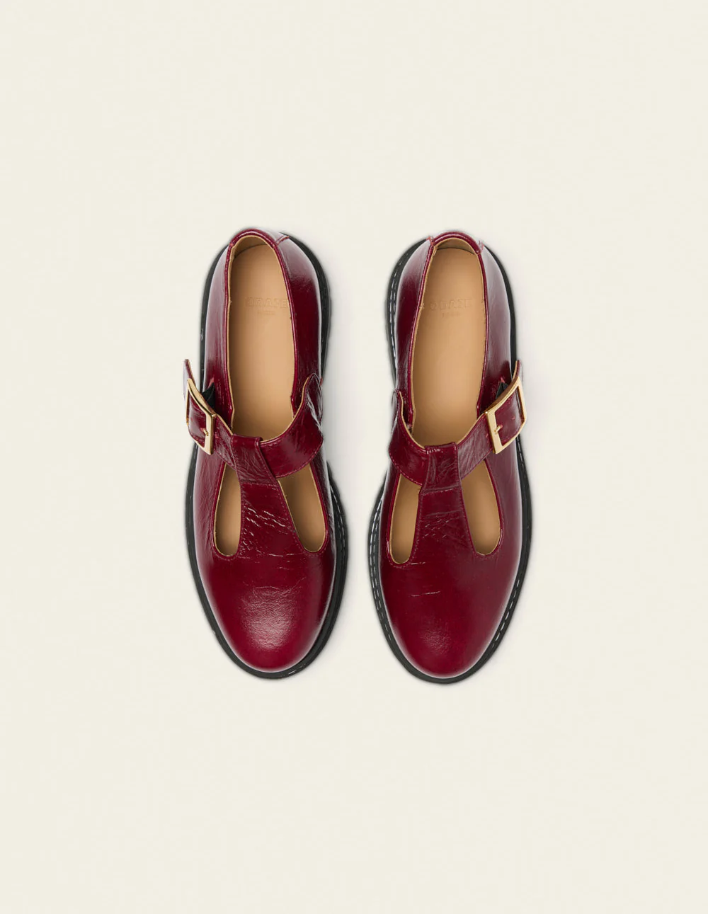 Derbies Romane - Cuir plissé verni bordeaux - Image 6