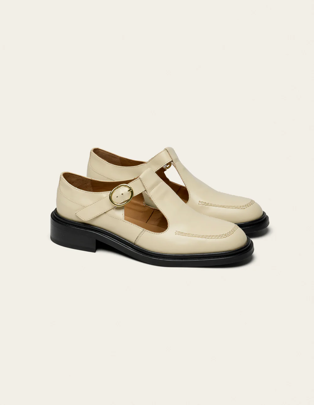 Derbies Tyria - Cuir box ivoire - Image 3