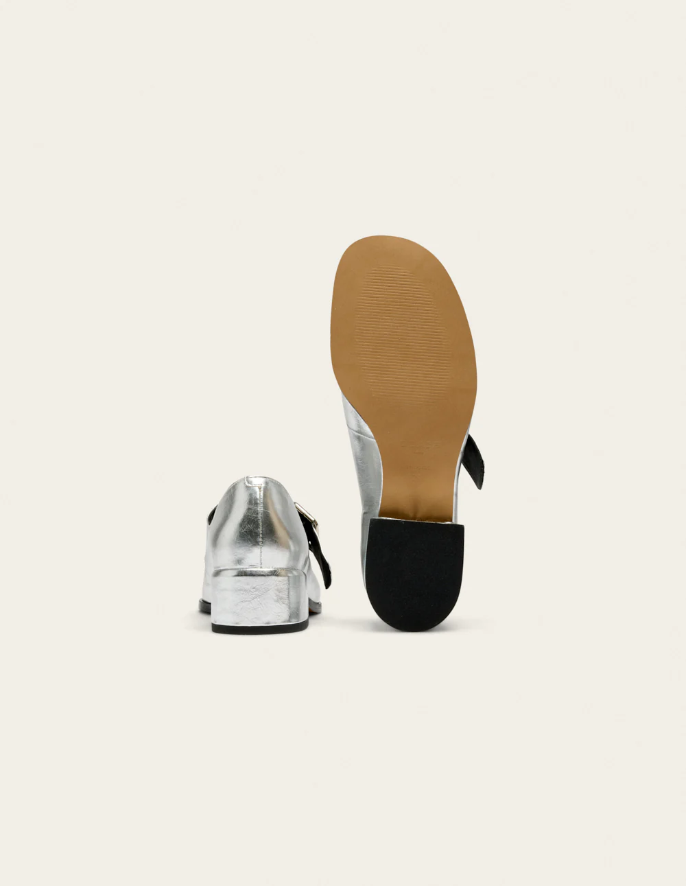 Escarpins Amari - Cuir plissé argenté - Image 6