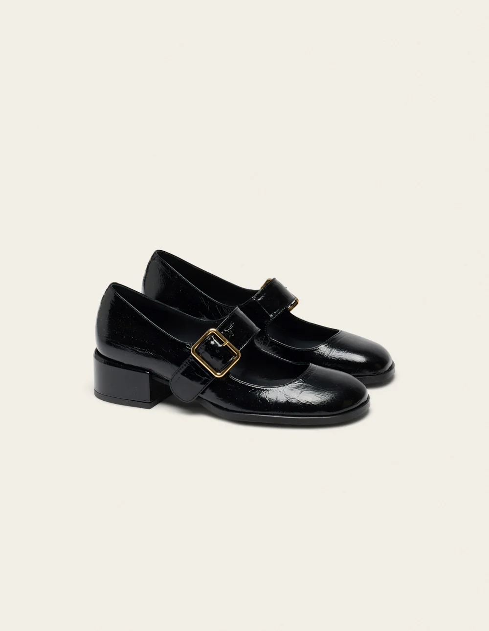 Escarpins Amari - Cuir plissé verni noir - Image 3