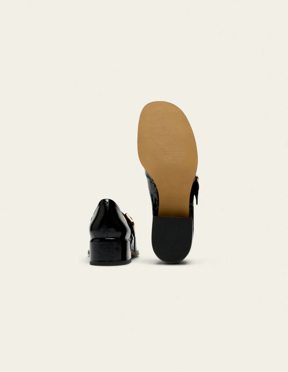 Escarpins Amari - Cuir plissé verni noir - Image 7