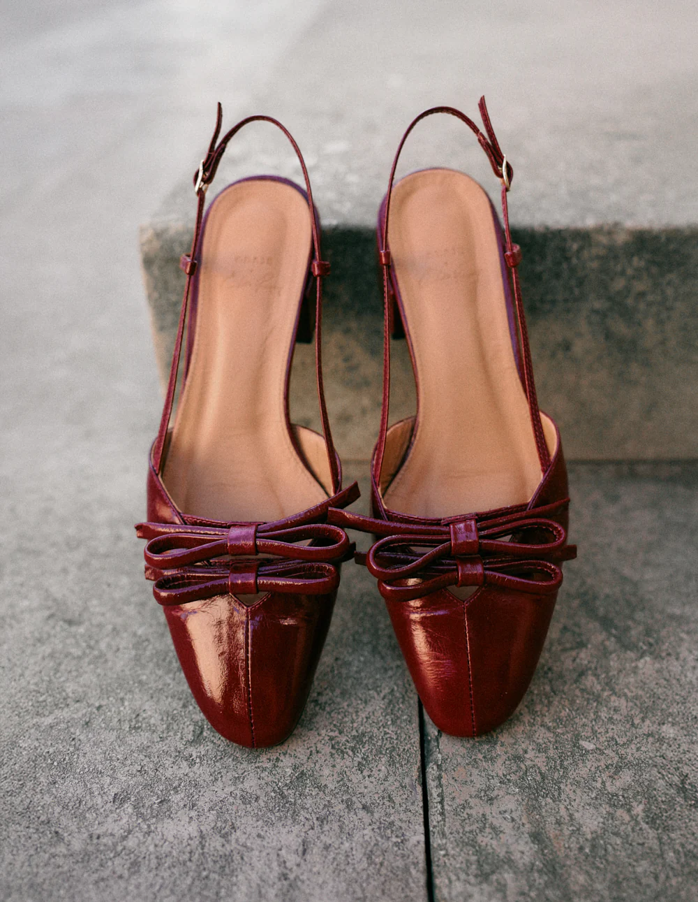 Escarpins Iren - Cuir plissé bordeaux - Image 6