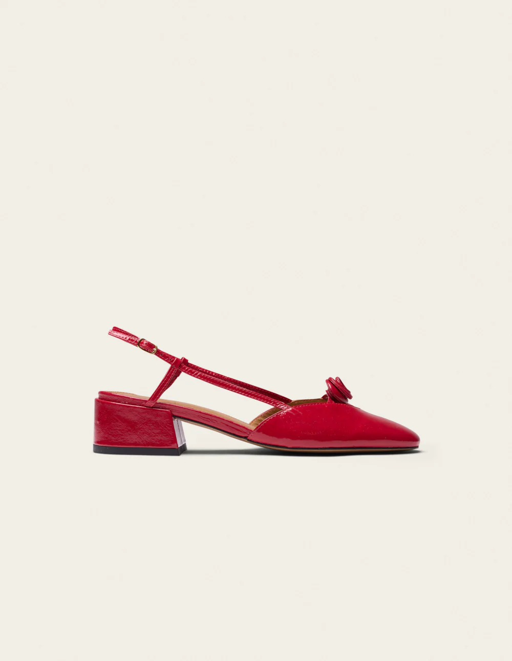 Escarpins Iren - Cuir plissé verni rouge - Image 2