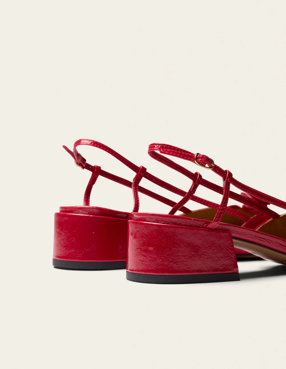 Escarpins Iren - Cuir plissé verni rouge - Image 5