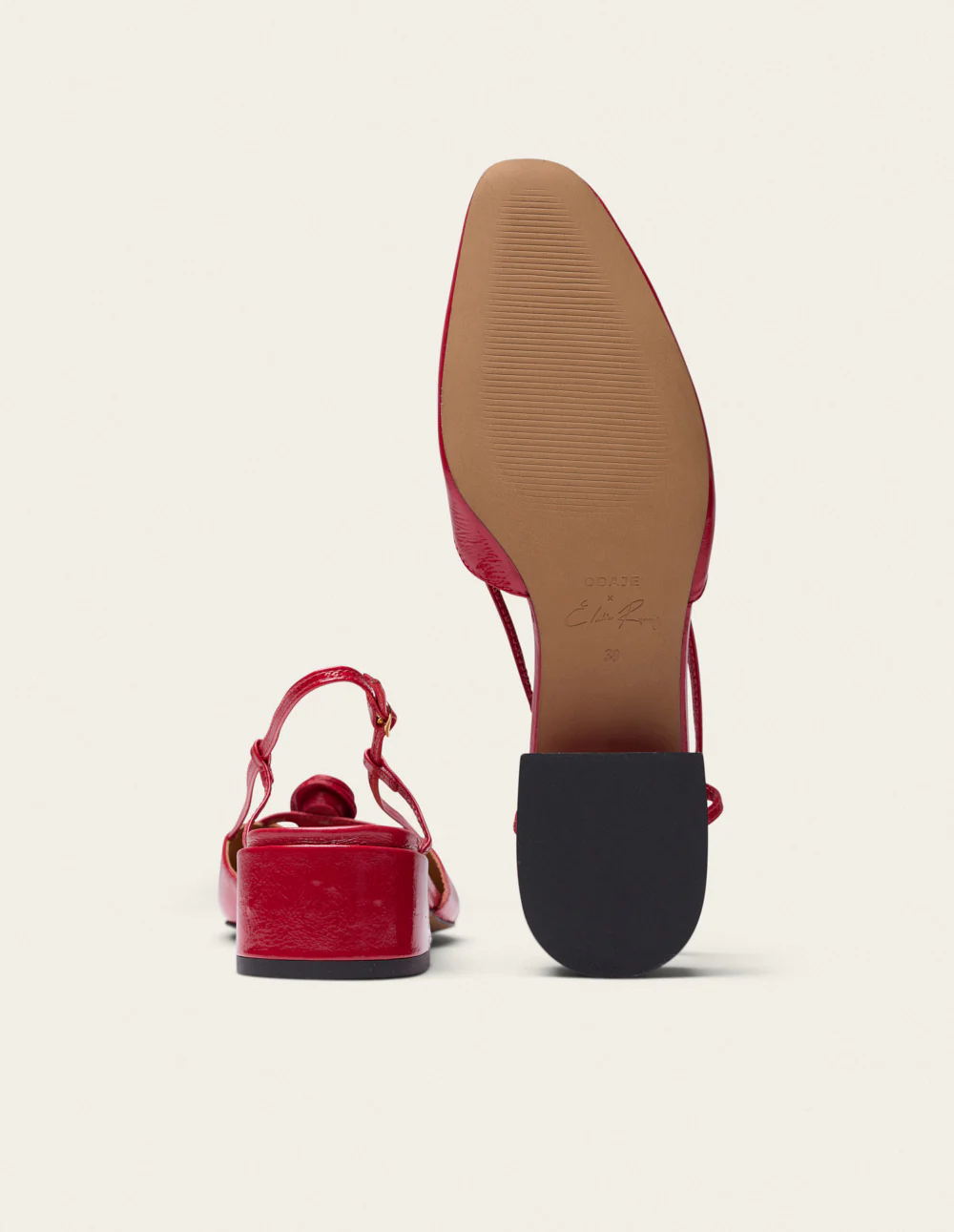 Escarpins Iren - Cuir plissé verni rouge - Image 7