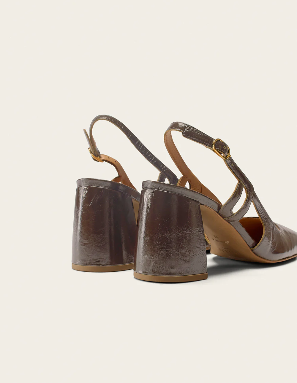 Escarpins Marcie - Cuir plissé kaki - Image 3