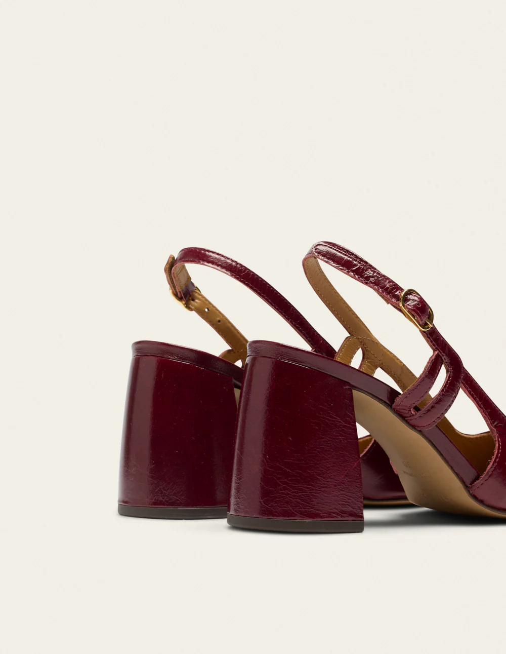 Escarpins Marcie - Cuir plissé verni bordeaux - Image 5