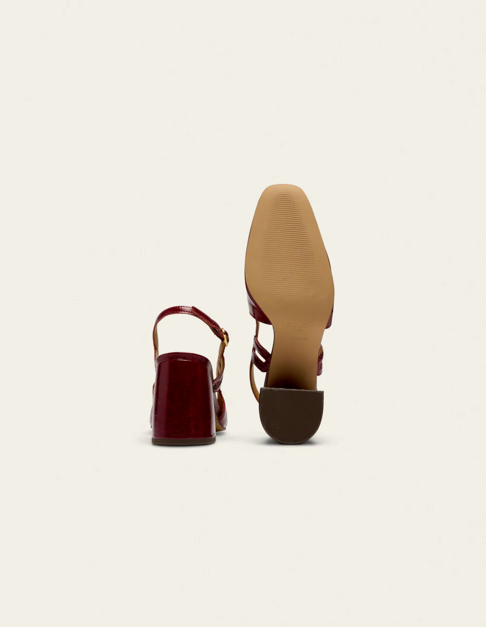 Escarpins Marcie - Cuir plissé verni bordeaux - Image 6