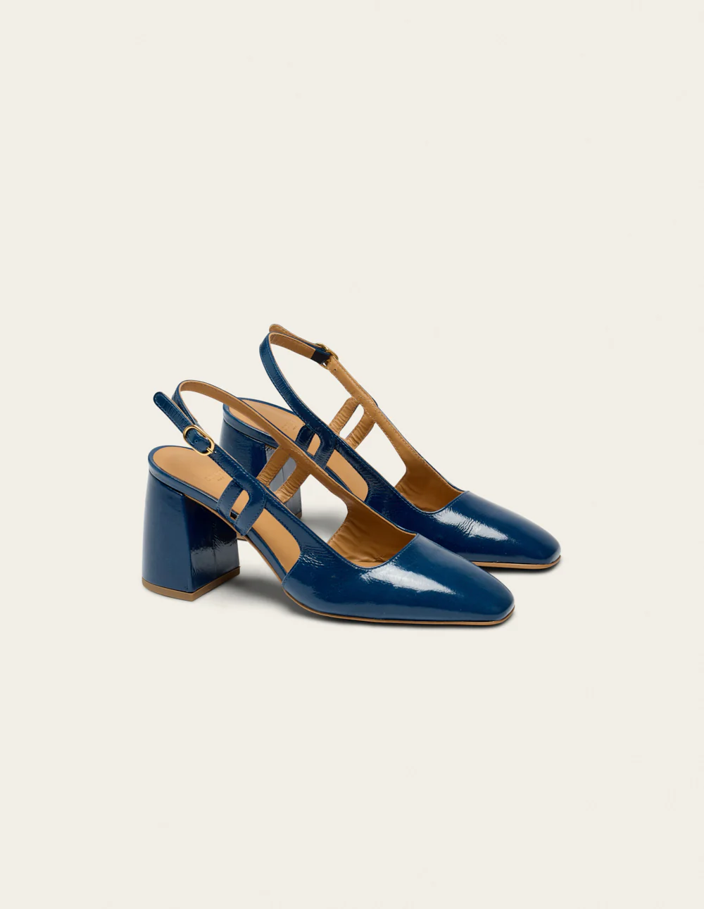 Escarpins Marcie - Cuir plissé verni cobalt - Image 2