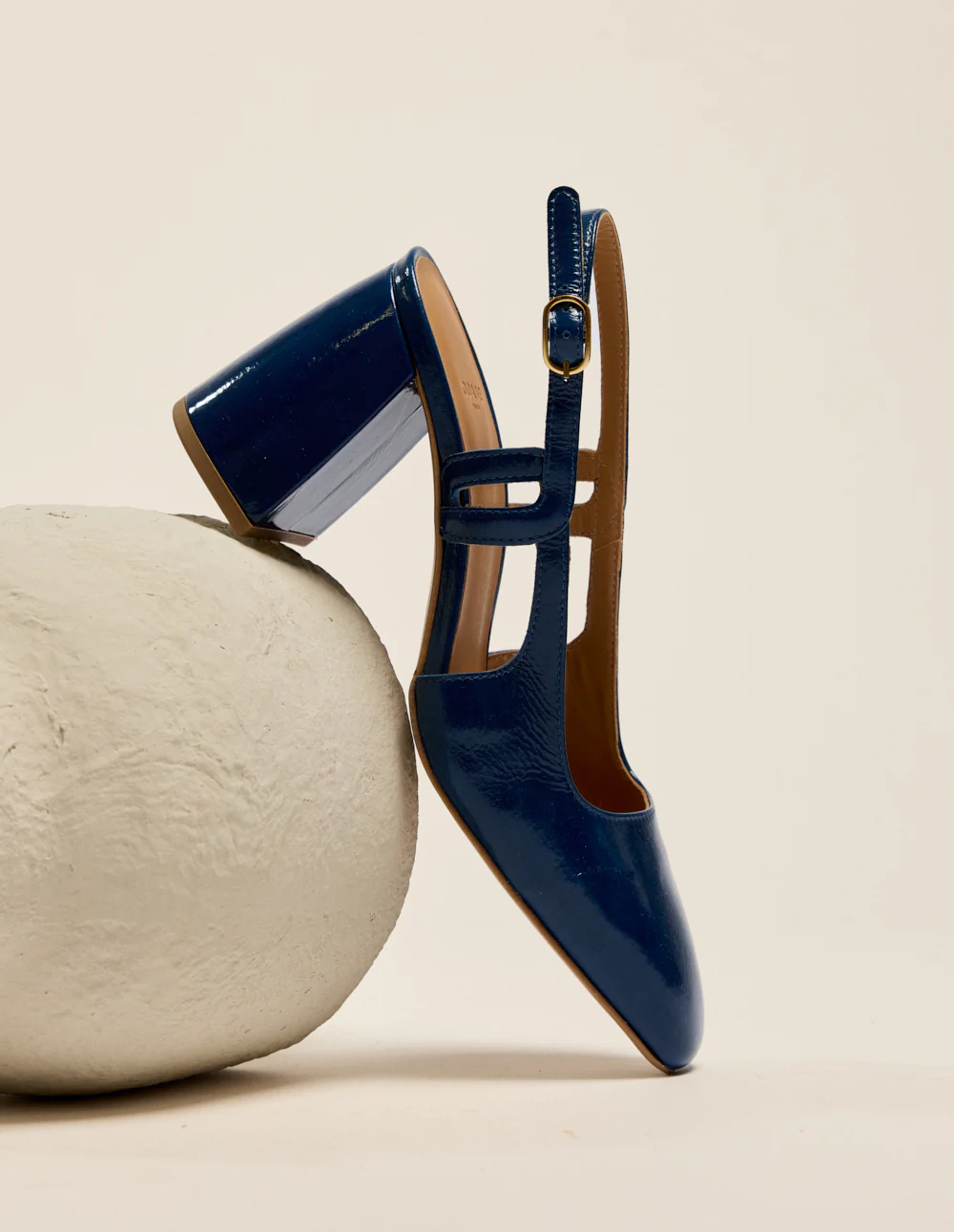 Escarpins Marcie - Cuir plissé verni cobalt - Image 3