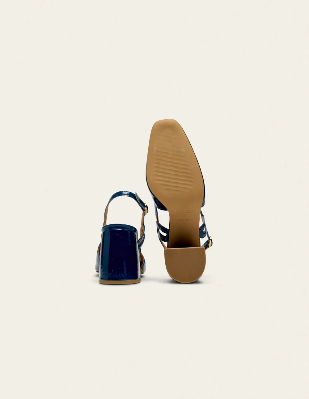 Escarpins Marcie - Cuir plissé verni cobalt - Image 4
