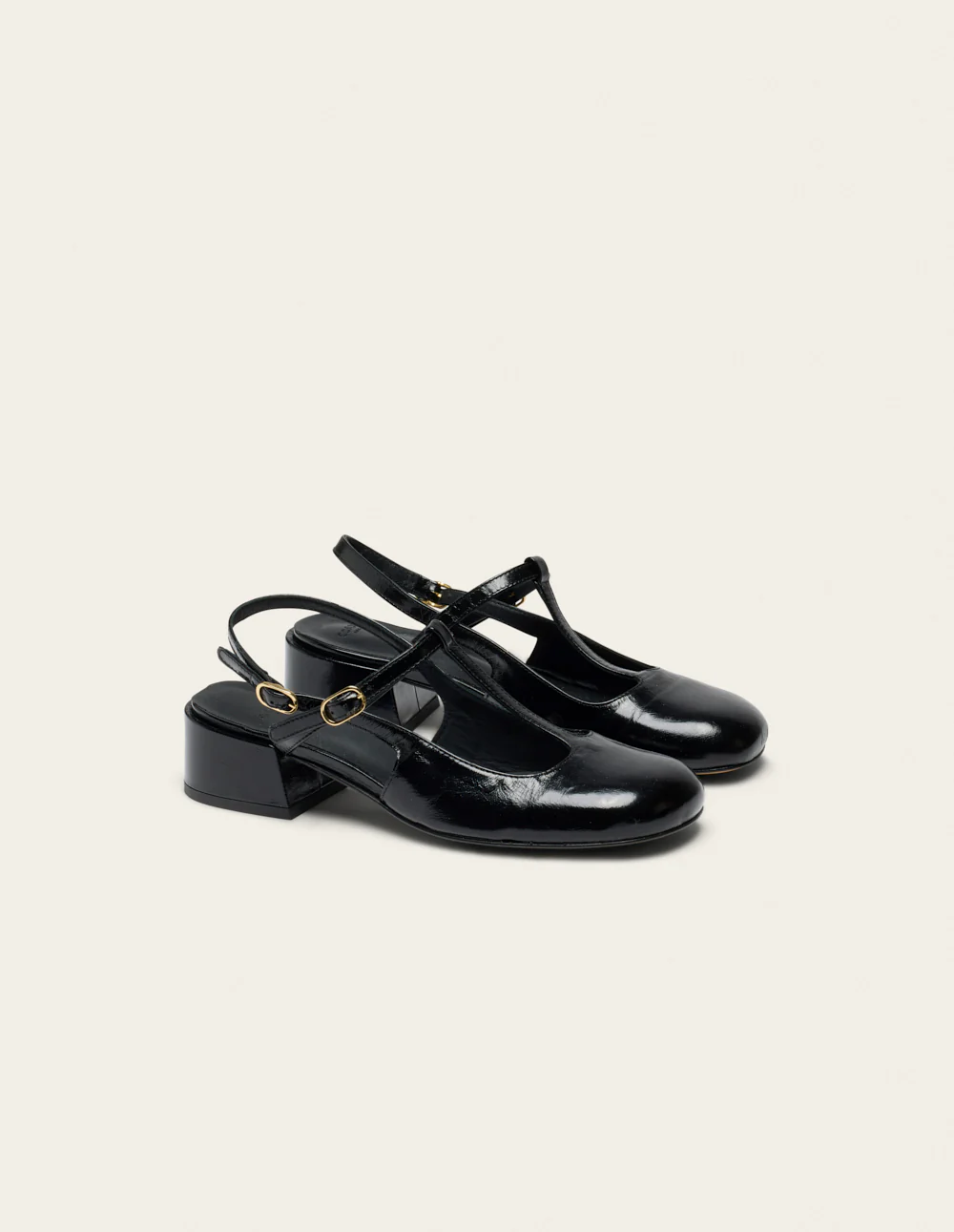Escarpins Ryla - Cuir plissé noir - Image 3