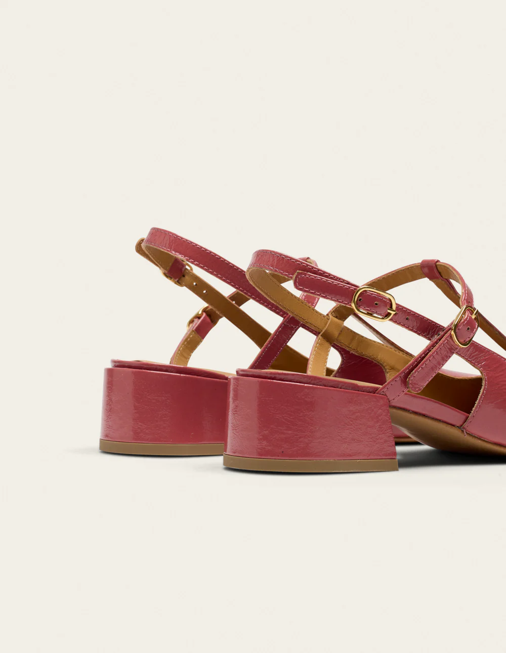 Escarpins Ryla - Cuir plissé verni rose - Image 5