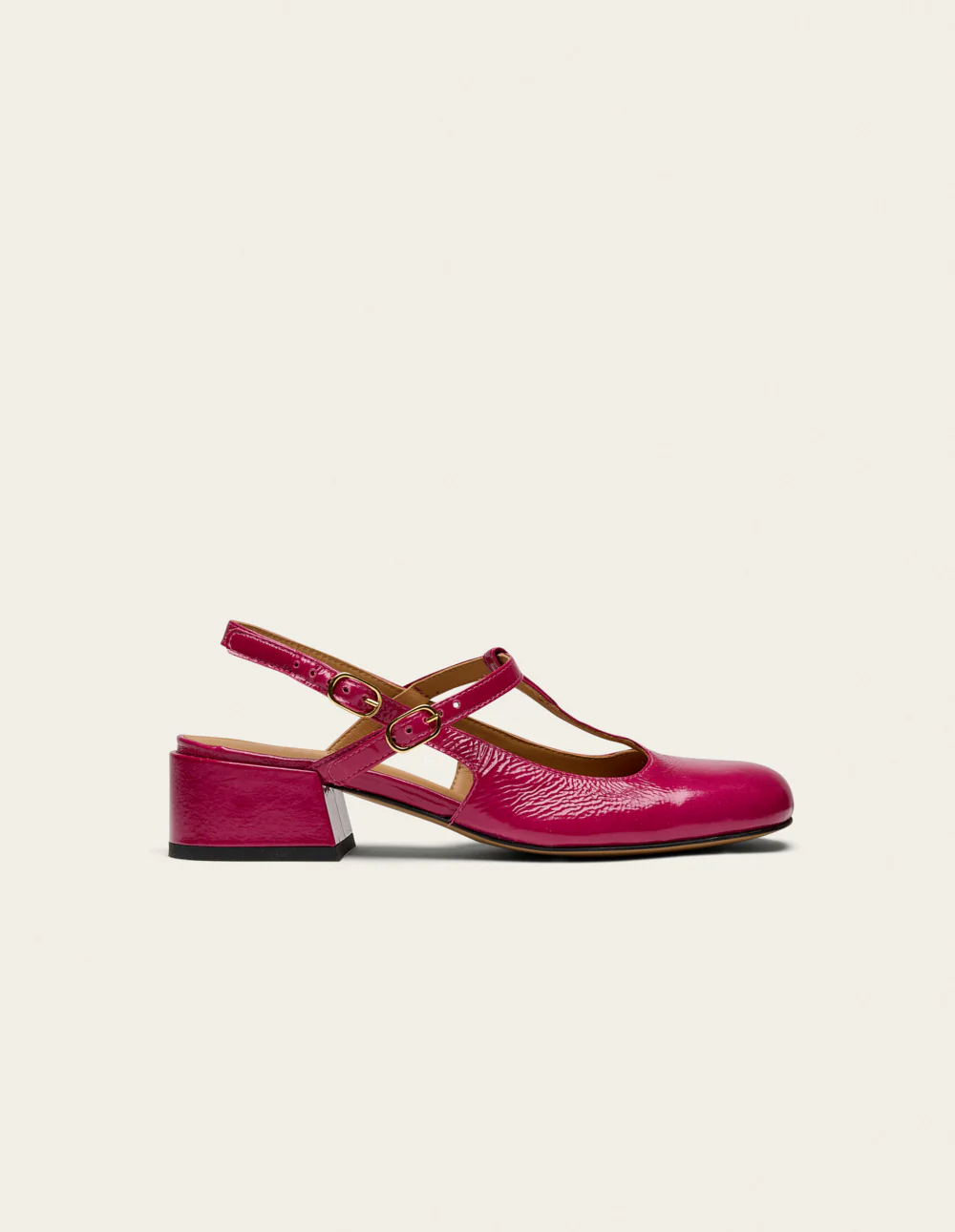 Escarpins Ryla - Cuir verni plissé framboise - Image 2