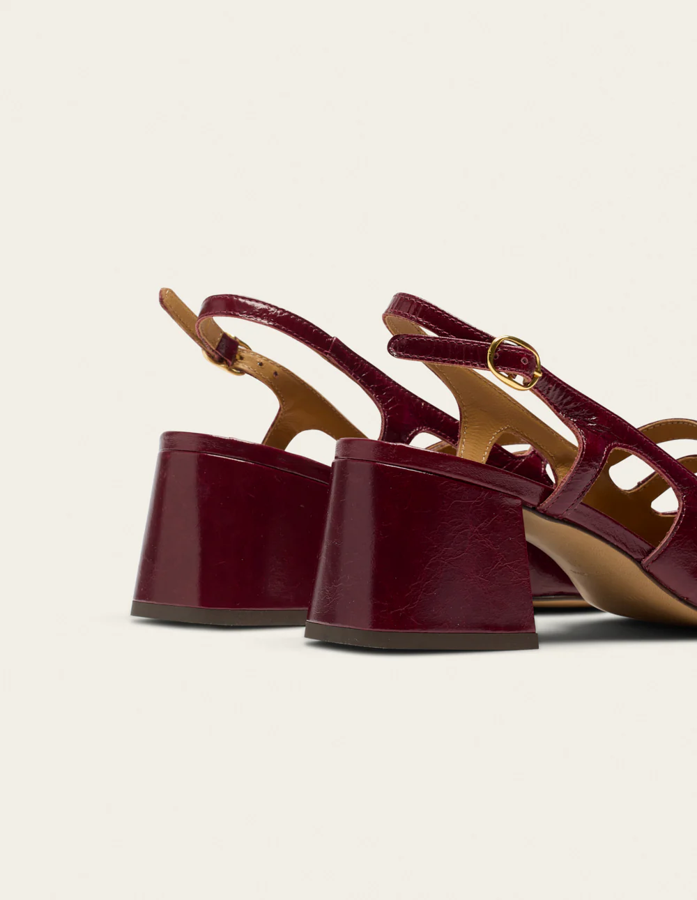Escarpins Soline - Cuir plissé verni bordeaux - Image 3