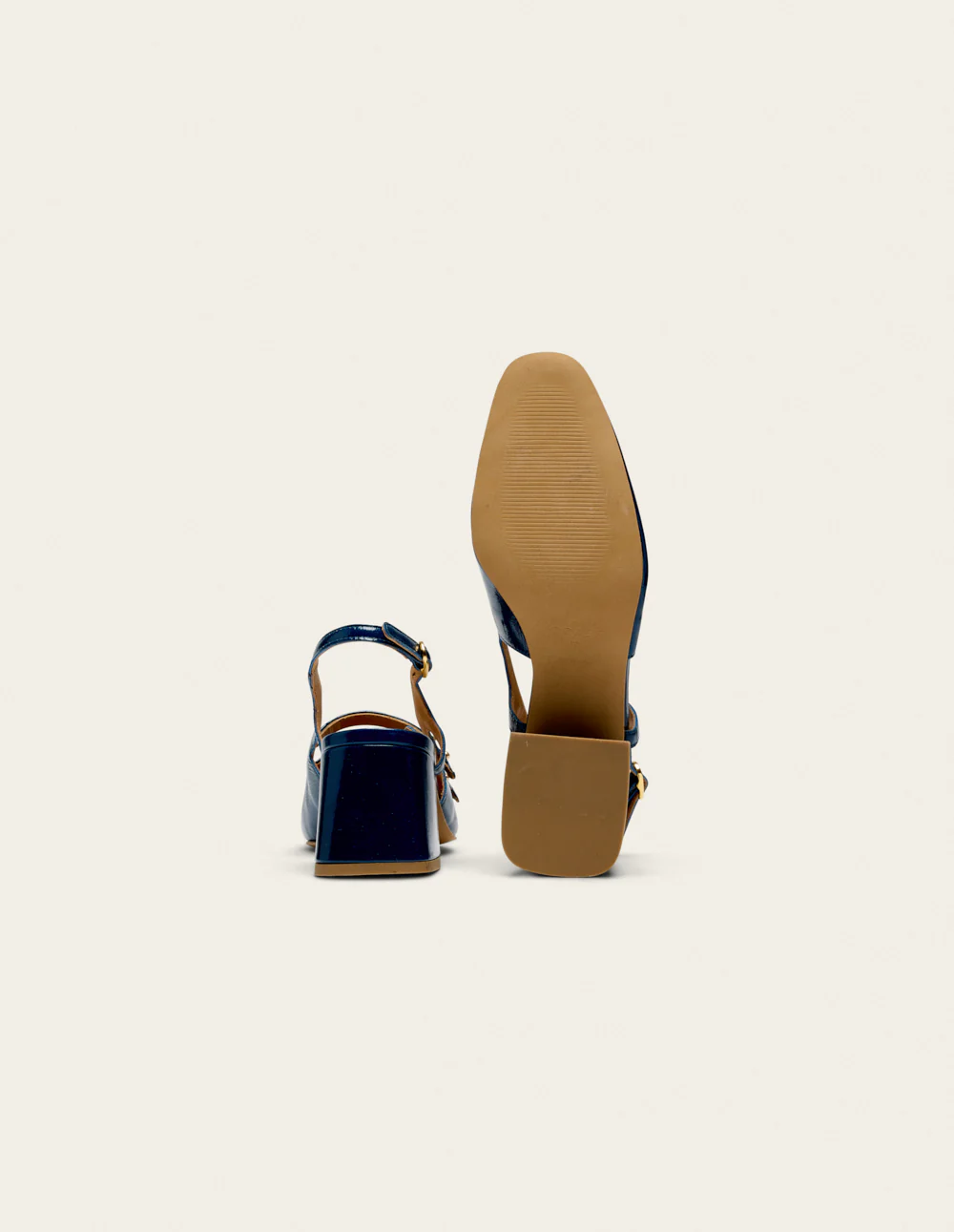 Escarpins Soline - Cuir plissé verni cobalt - Image 5