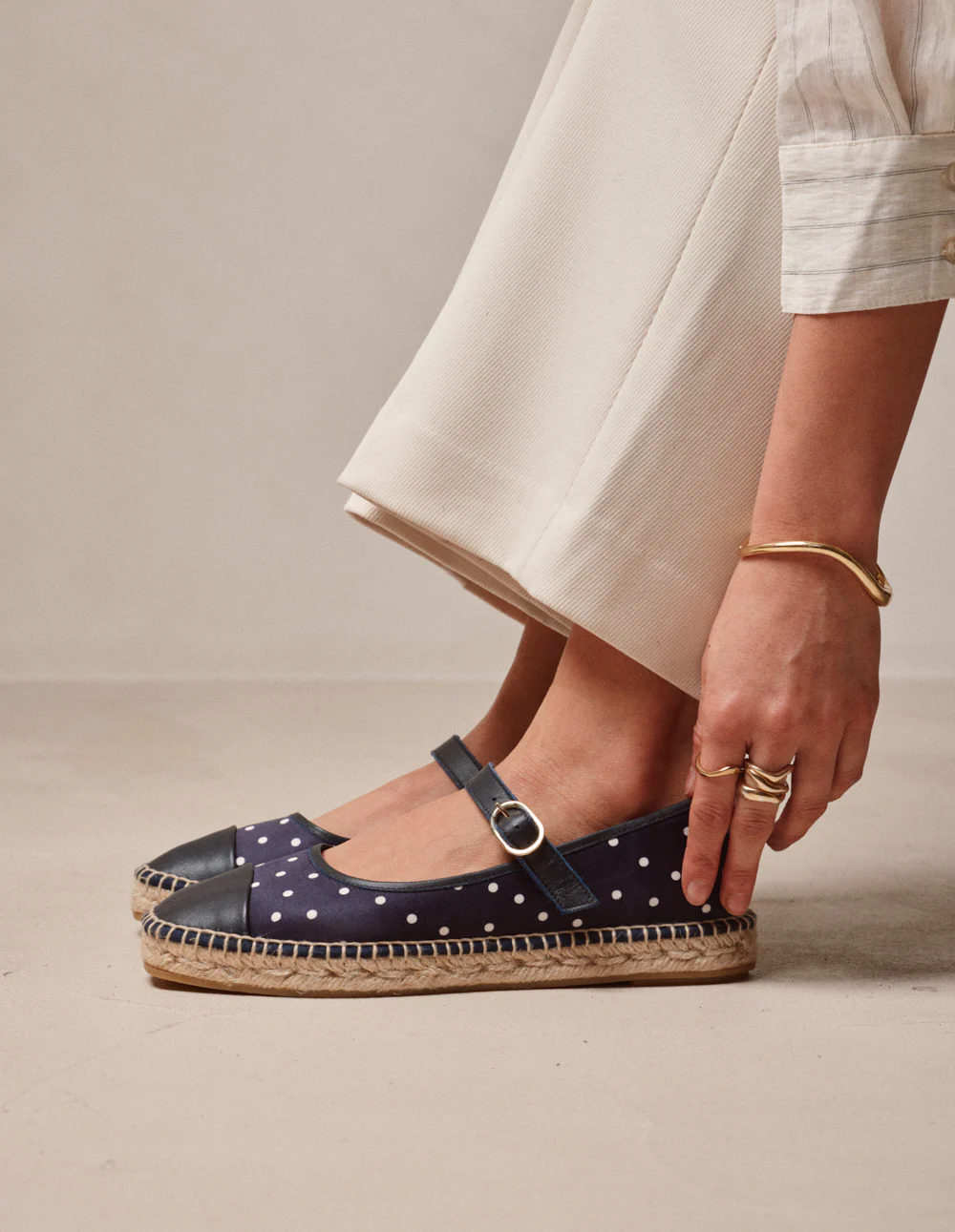 Espadrilles Bebi - Pois marine - Image 2