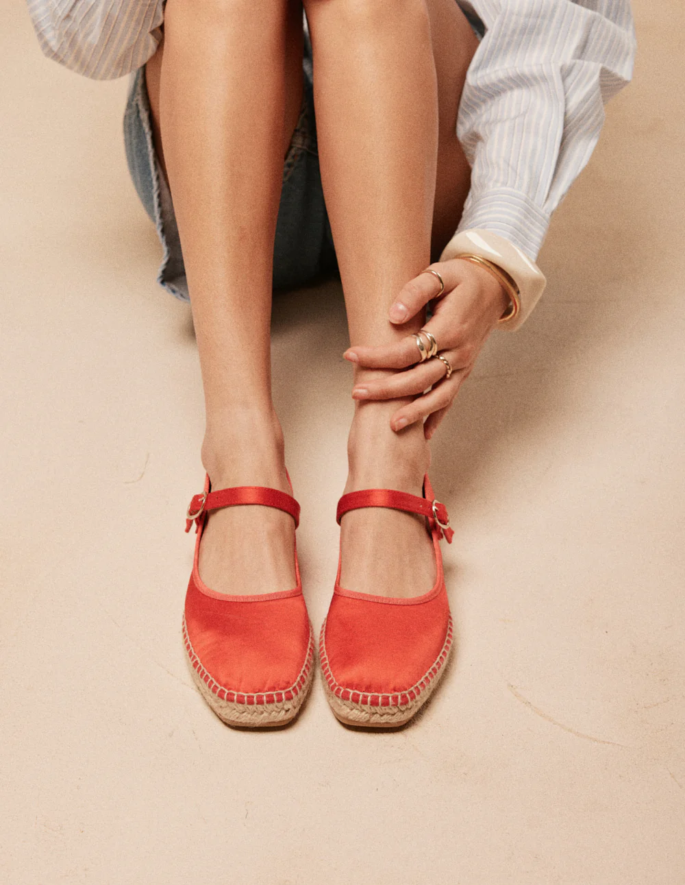 Espadrilles Bebi - Satin rouge - Image 4