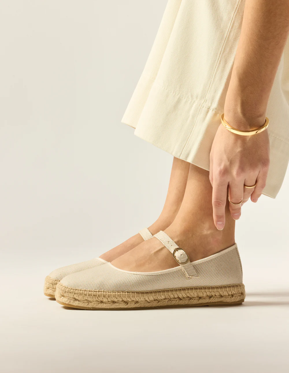 Espadrilles Bebi - Toile beige - Image 6