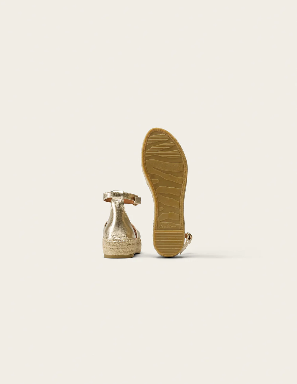 Espadrilles Catherine - Cuir grainé champagne - Image 4