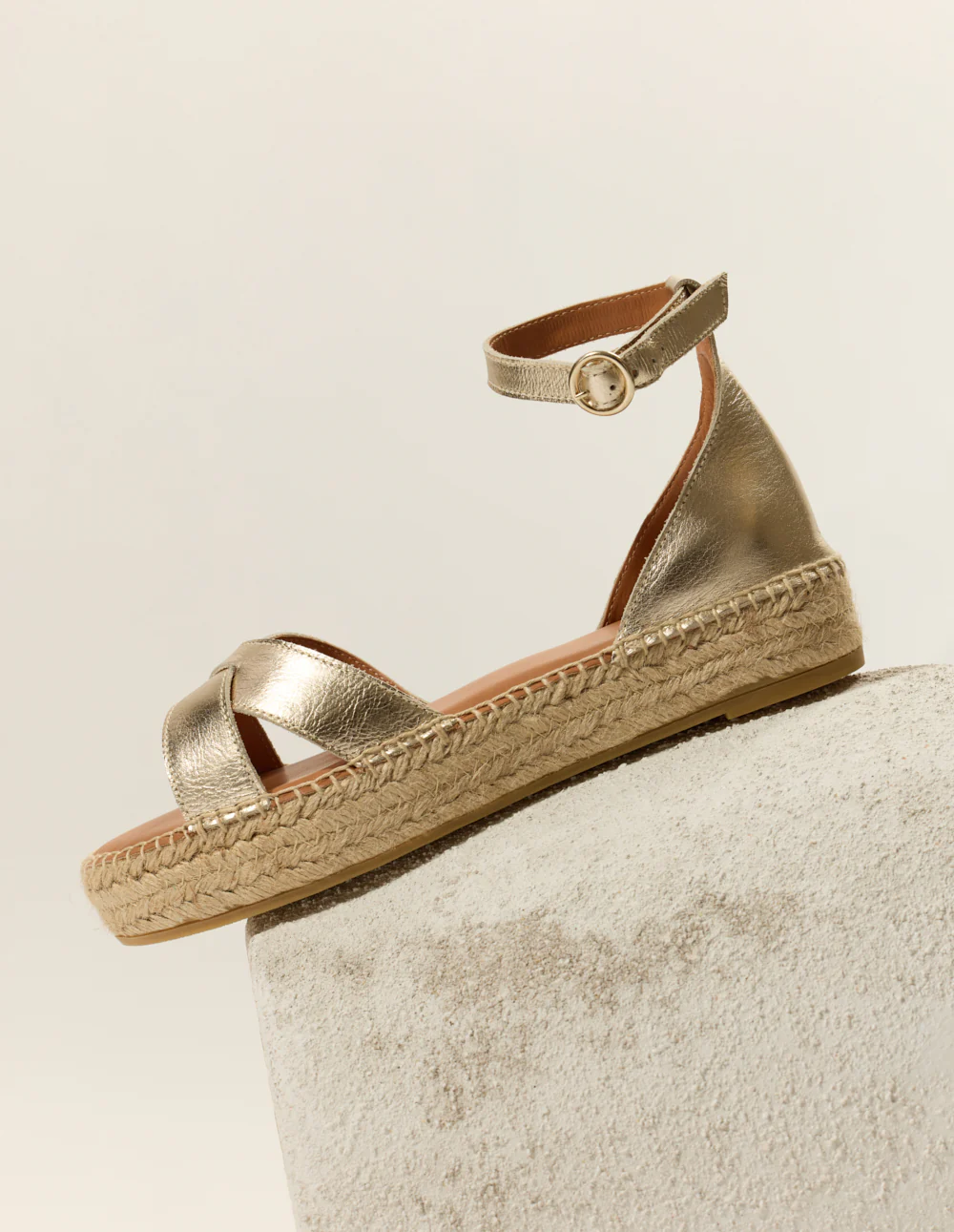 Espadrilles Catherine - Cuir grainé champagne - Image 5