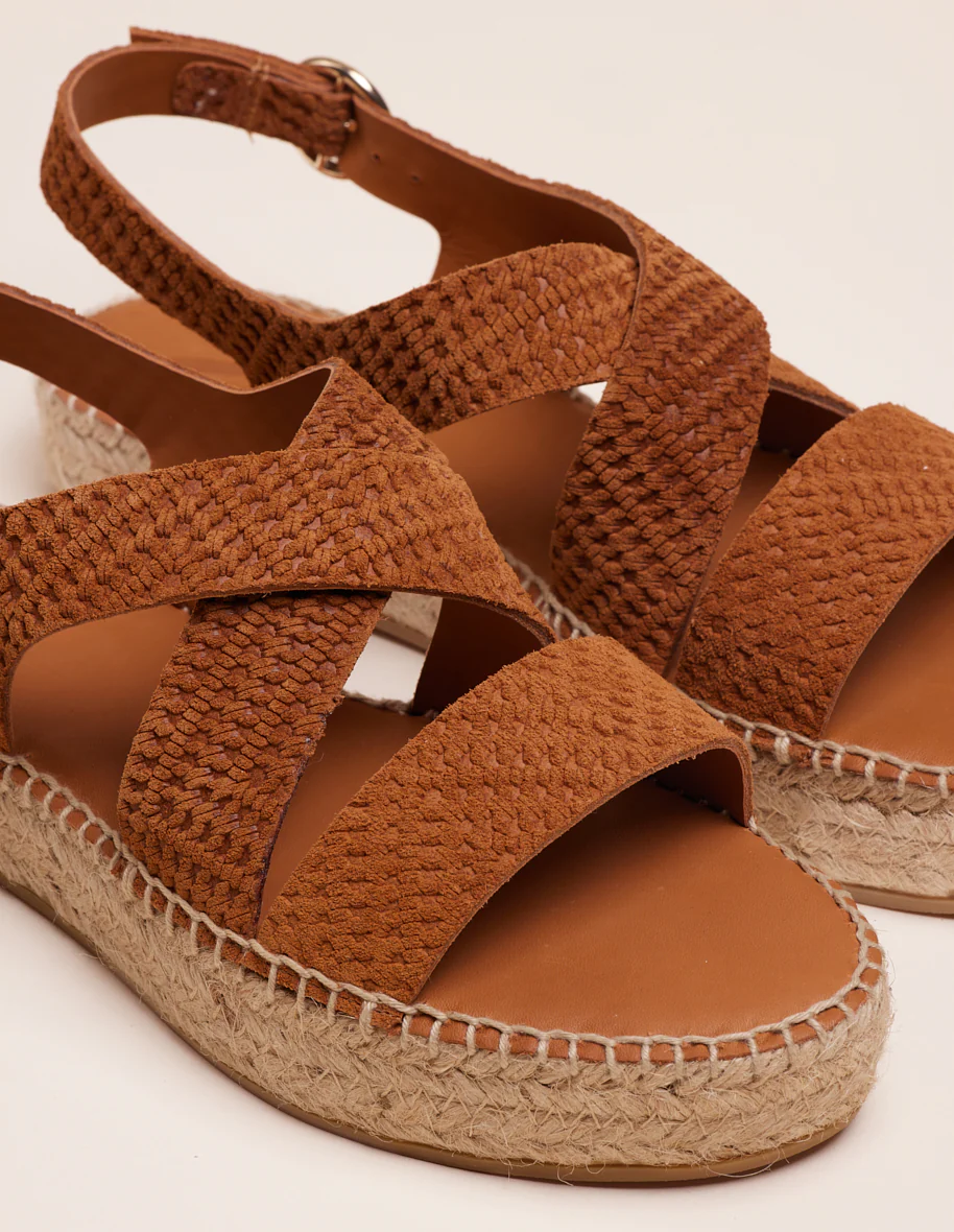 Espadrilles Chantal - Suède embossé tressé ambre - Image 3