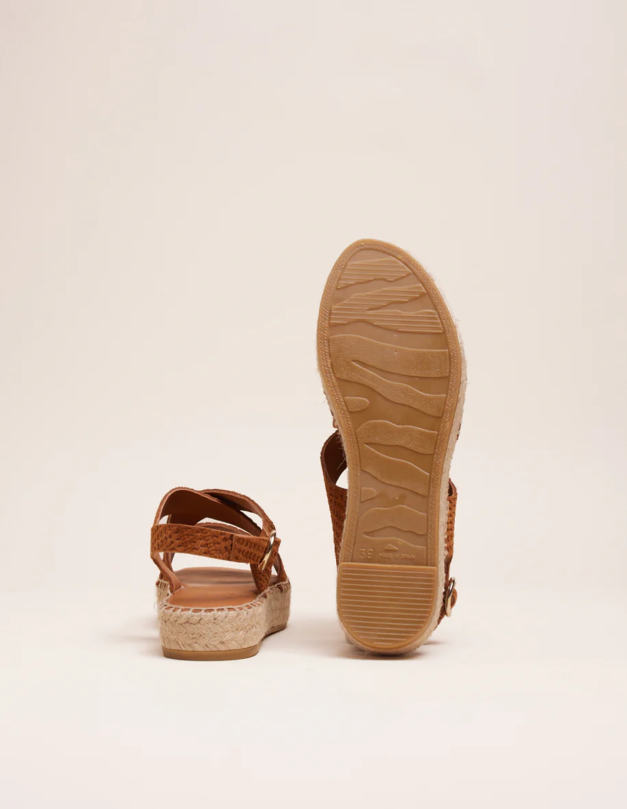 Espadrilles Chantal - Suède embossé tressé ambre - Image 4