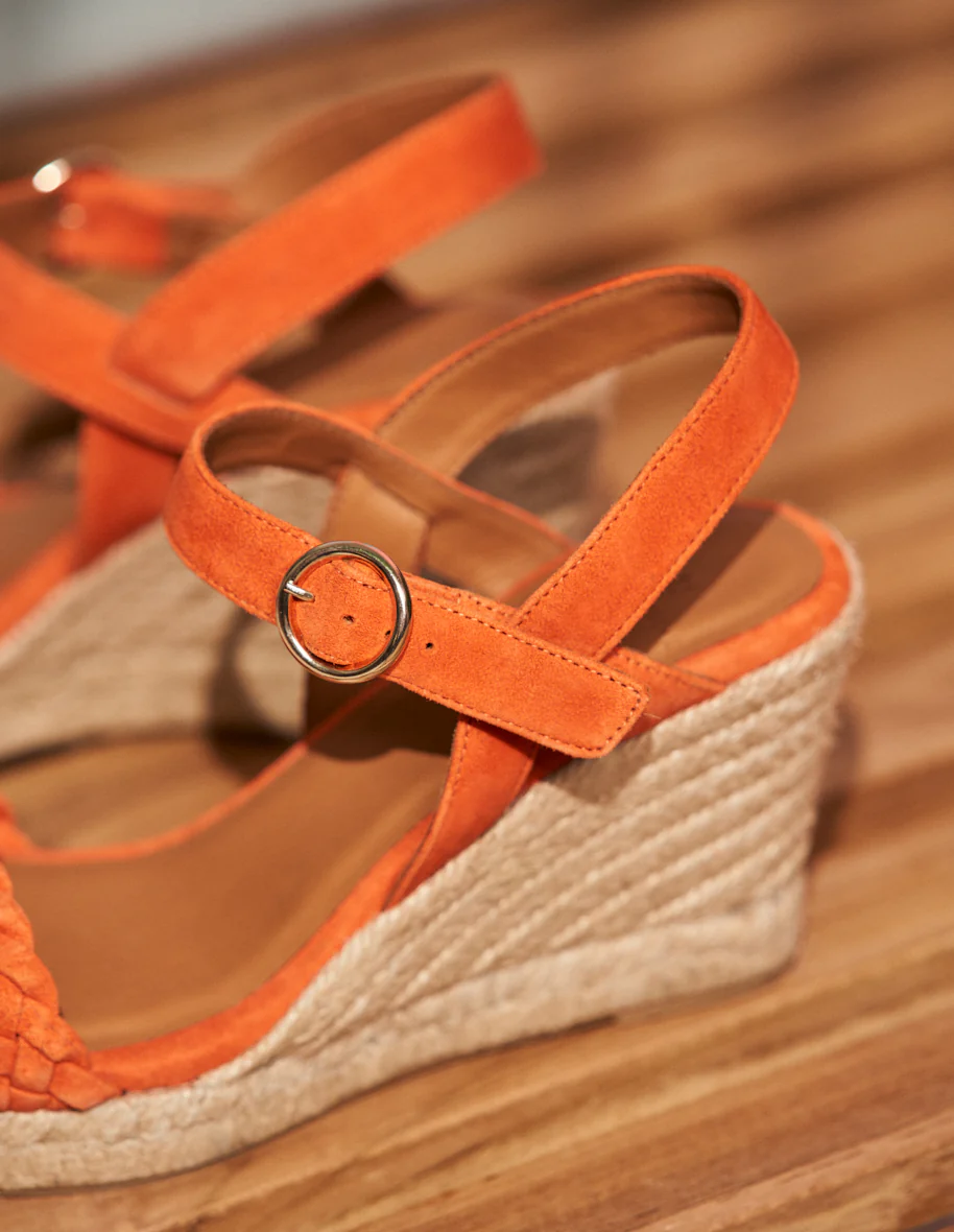 Espadrilles compensées Ambre - Suède orange - Image 4