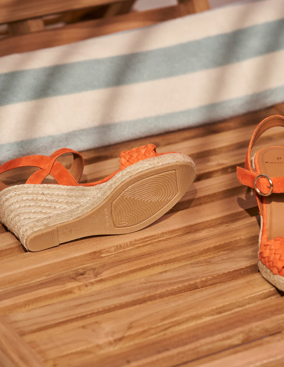 Espadrilles compensées Ambre - Suède orange - Image 5