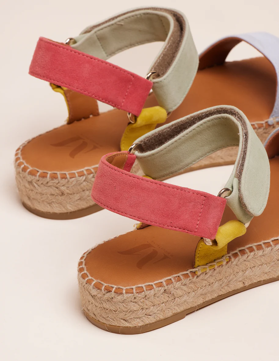 Espadrilles Flore - Suède corail ciel jaune - Image 3