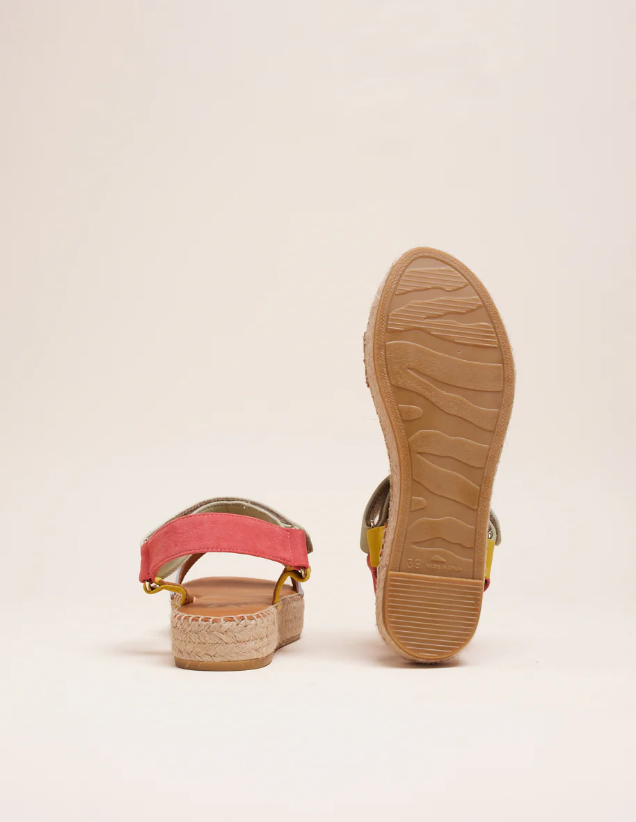 Espadrilles Flore - Suède corail ciel jaune - Image 4