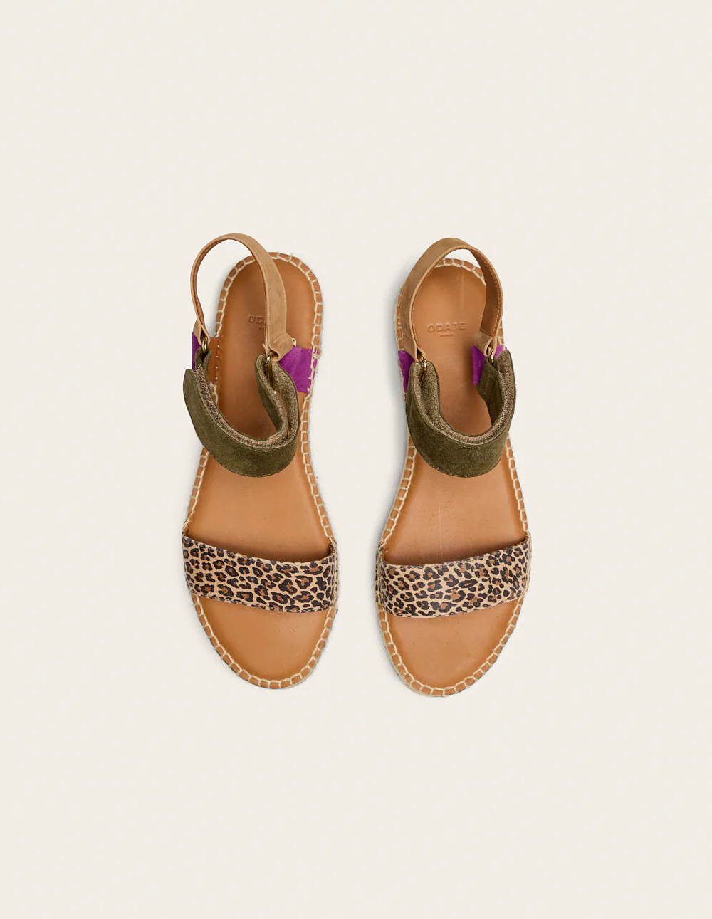 Espadrilles Flore - Suède magenta kaki beige - Image 6