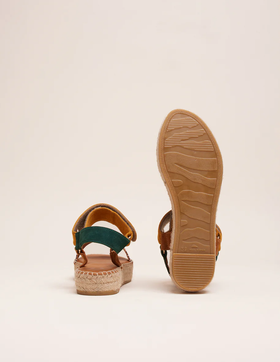 Espadrilles Flore - Suède sapin moutarde marron - Image 4